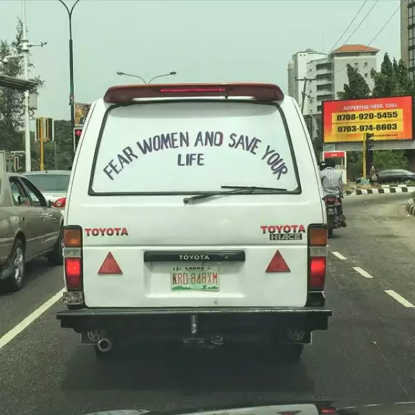 Hilarious!! See The Funny Message This Lagos Bus Is Passing About Women [See Photo]